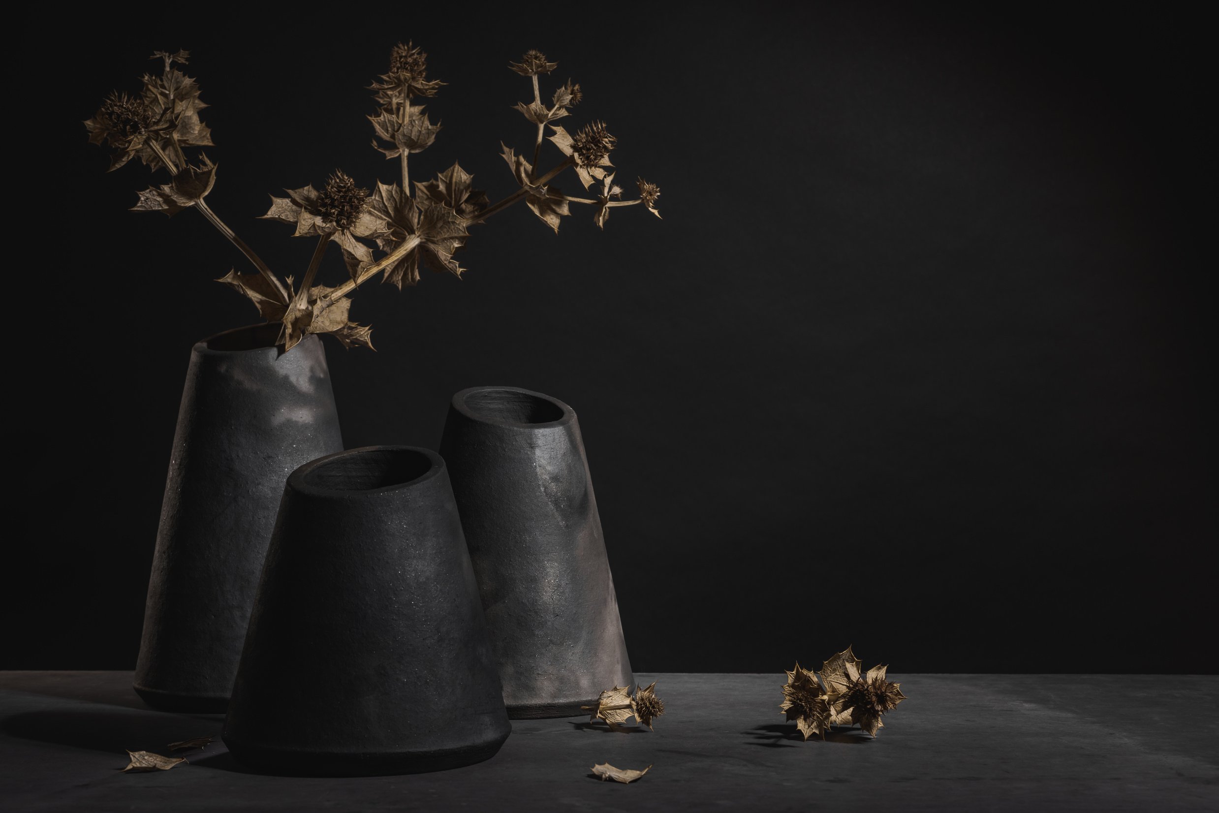 Modern Design Black Ceramic Vases